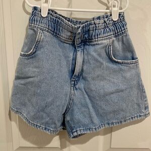 ZARA Girls Light Blue Denim Shorts Size 13-14